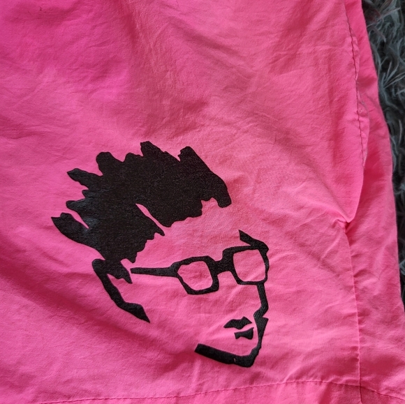 Aldo Gianne For Italian Club Mens Vintage Pink Graphic Board Shorts Size S - Picture 3 of 6